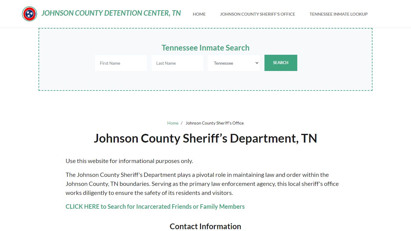 Johnson County Sheriff Department, TN Arrests, Warrant Lookup